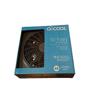 o2COOL 10" Portable Battery Powered Fan 2‎ Speed Gray New Open Box FD10001 Camp